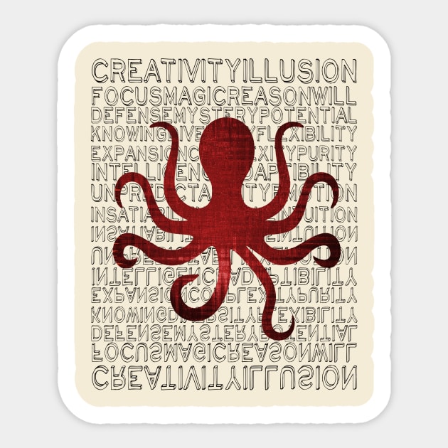 Mythology of the Octopus Sticker by octoberaine